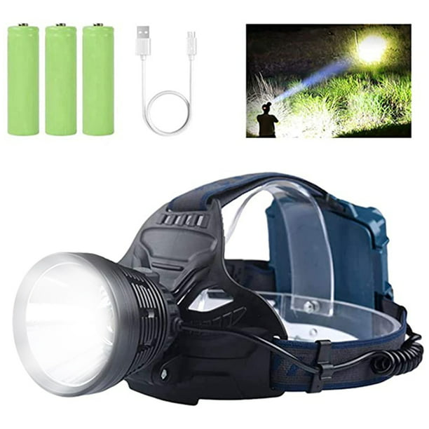 Solar Rechargeable LED Headlamp 3 Modes Waterproof Headlight Camping Flashlight